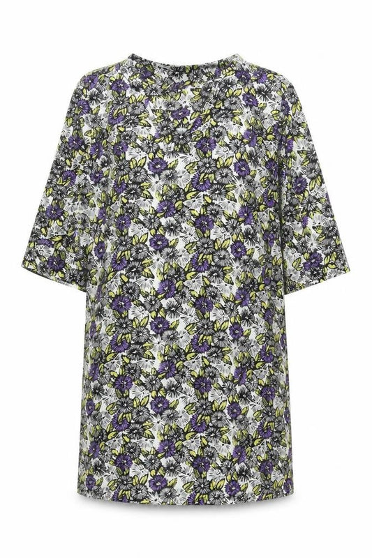 Next Womens Multicoloured Floral Polyester A-Line Size 12 V-Neck Pullover