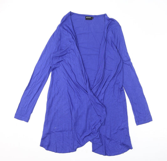 BeYou Womens Blue V-Neck Viscose Cardigan Jumper Size 14