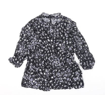 Marks & Spencer Womens Multicoloured Animal Print Viscose Basic Blouse Size 10 Round Neck - Leopard Print