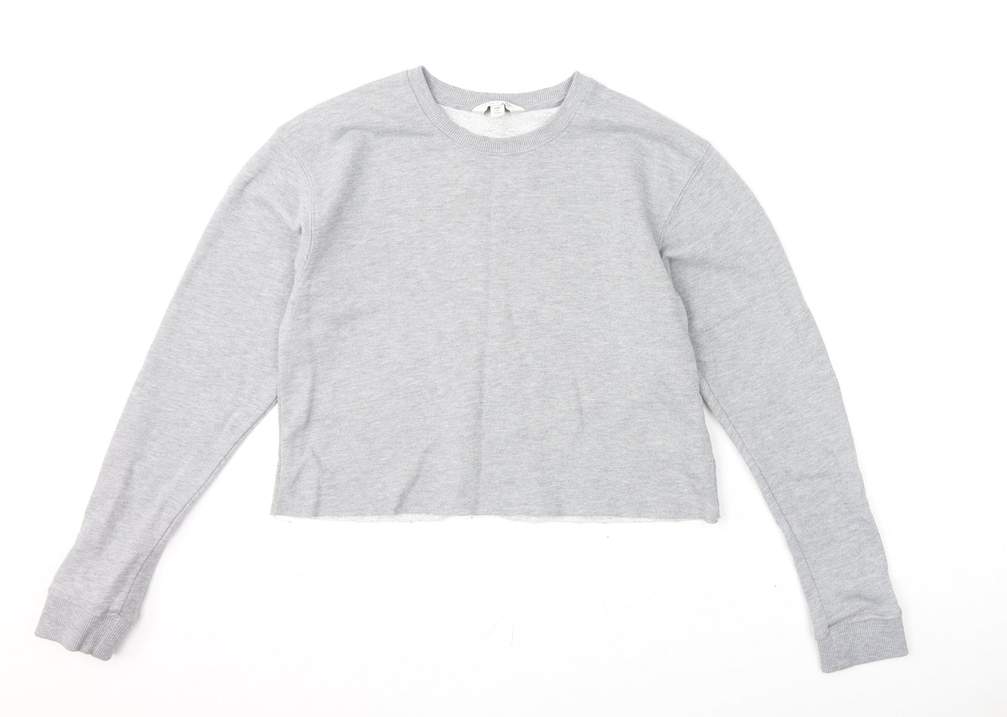 Miss Selfridge Womens Grey Polyester Pullover Sweatshirt Size 10 Pullover - Cropped