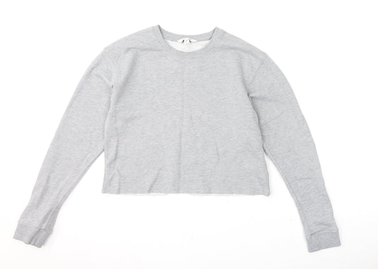 Miss Selfridge Womens Grey Polyester Pullover Sweatshirt Size 10 Pullover - Cropped