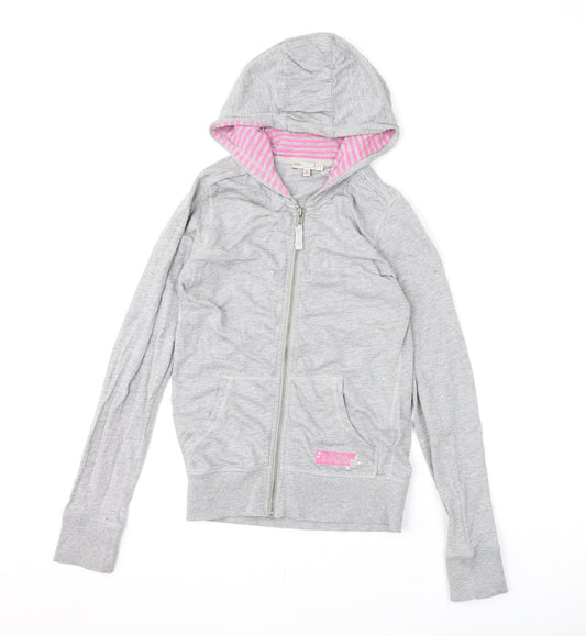 Indigo Girls Grey Cotton Full Zip Hoodie Size 10 Years Zip