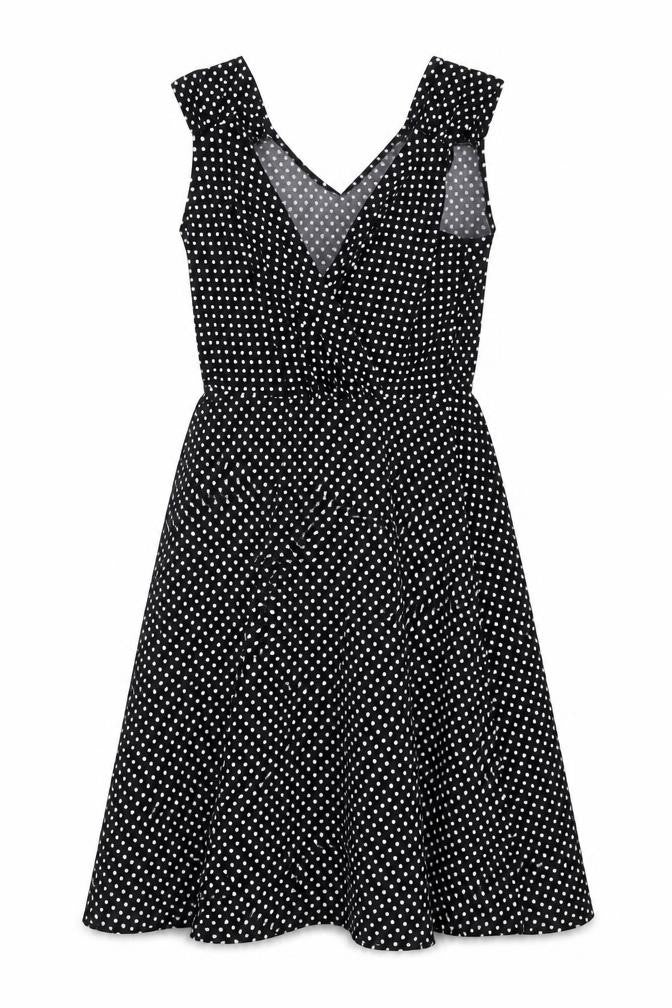 Tiana B Womens Black Polka Dot Polyester A-Line Size 12 V-Neck Pullover