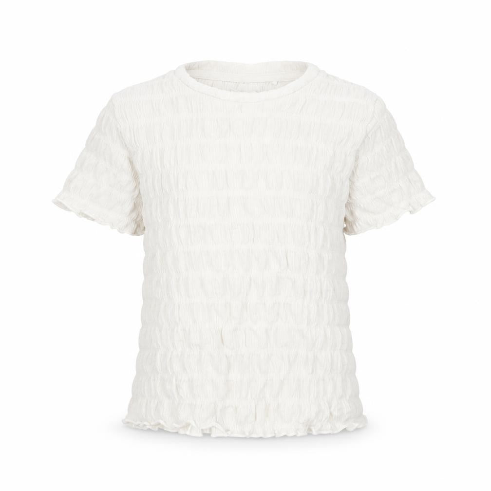 NEXT Girls White Polyester Basic Blouse Size 8 Years Round Neck Pullover - Rouched