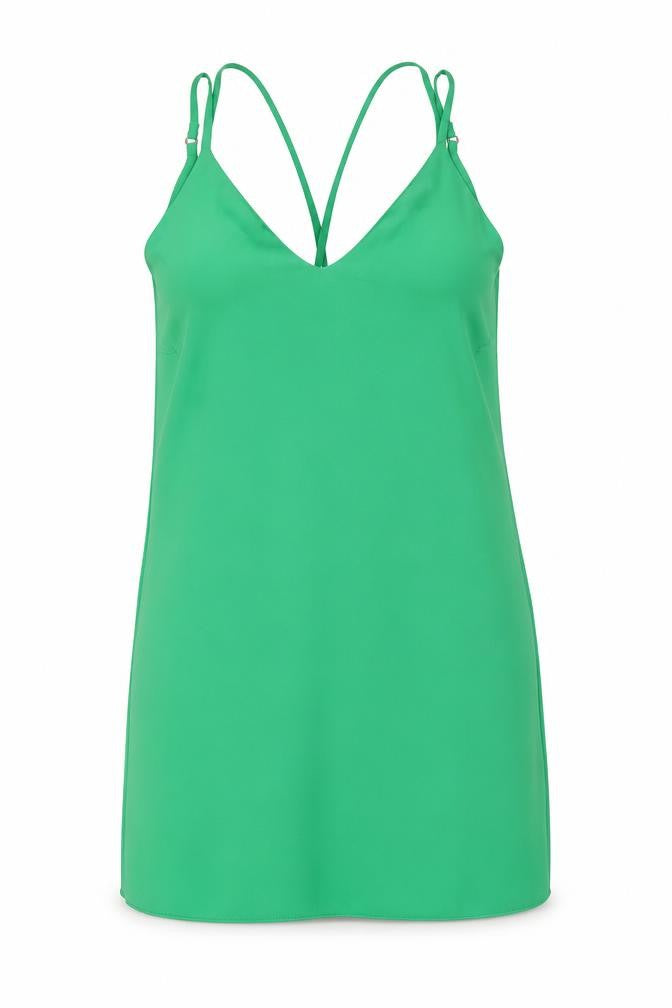 Topshop Womens Green Polyester Mini Size 8 V-Neck Pullover