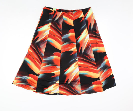 Anne Smith Womens Multicoloured Geometric Polyester A-Line Skirt Size 32 in