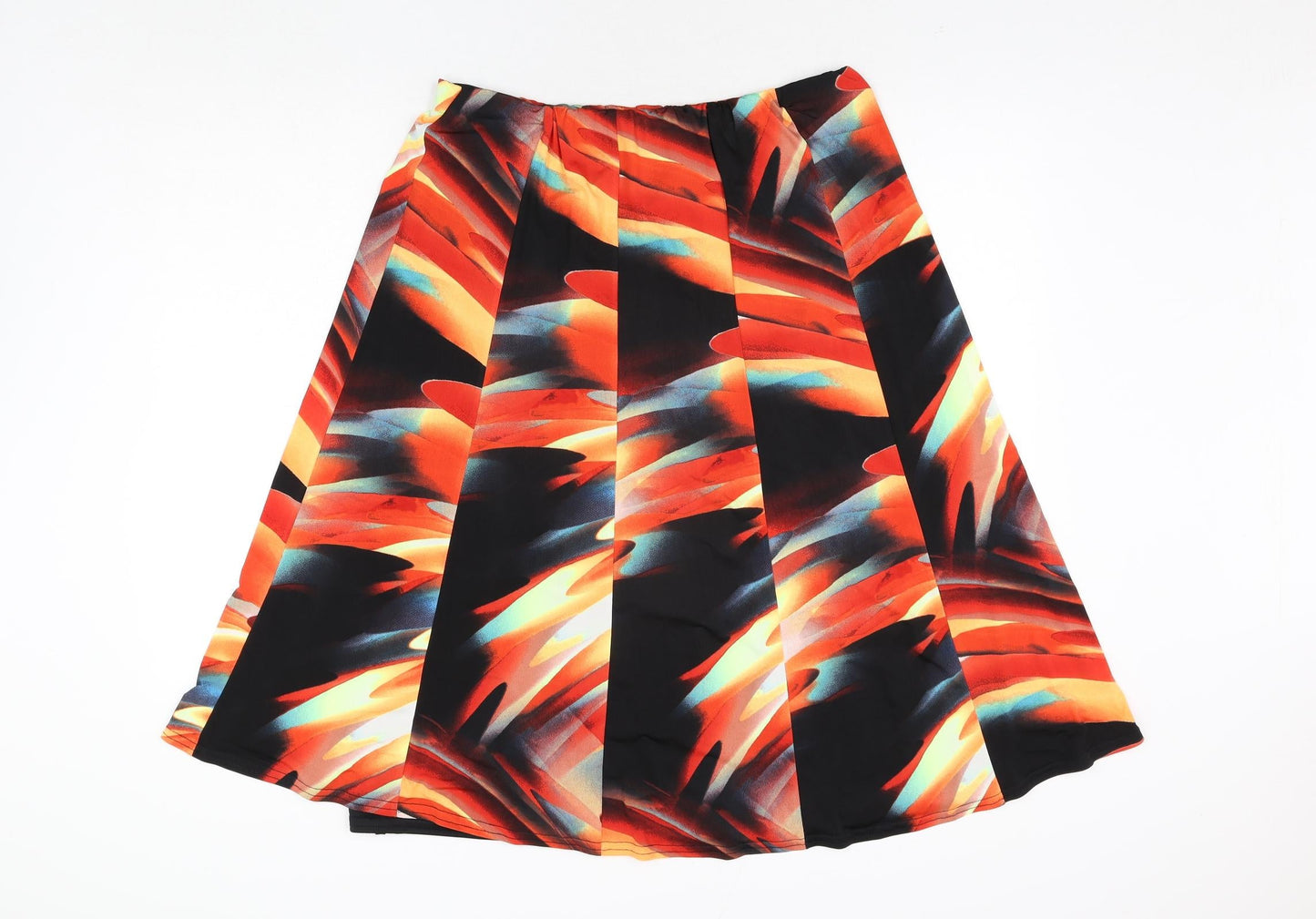 Anne Smith Womens Multicoloured Geometric Polyester A-Line Skirt Size 32 in