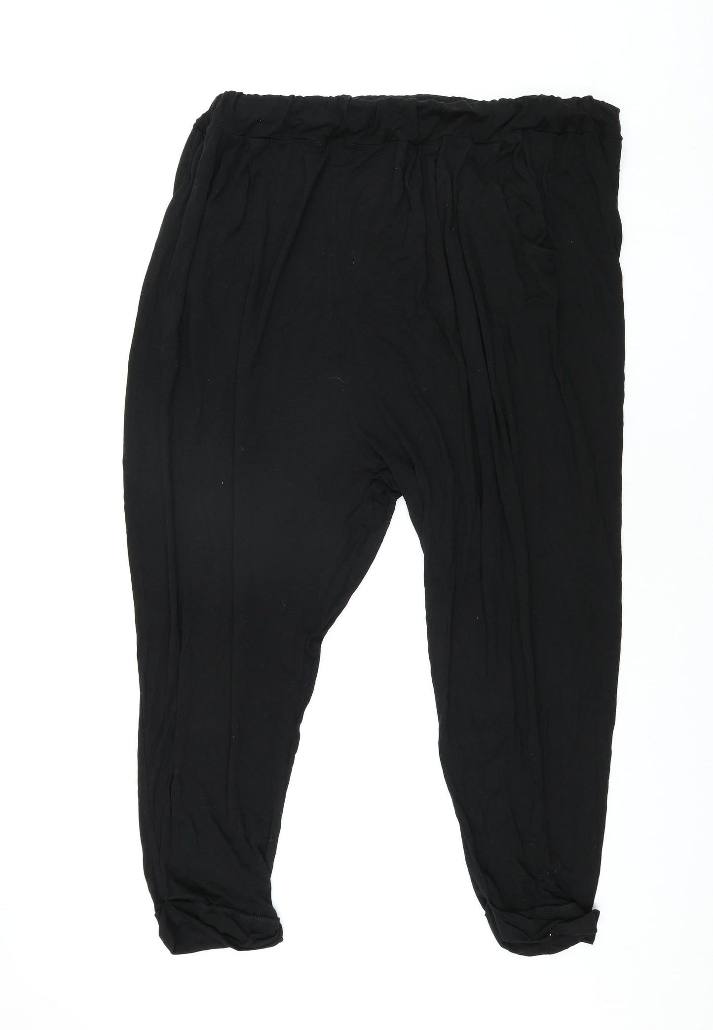 Maine Womens Black Viscose Harem Trousers Size 22 L28 in Regular