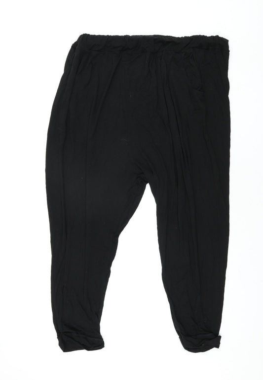 Maine Womens Black Viscose Harem Trousers Size 22 L28 in Regular