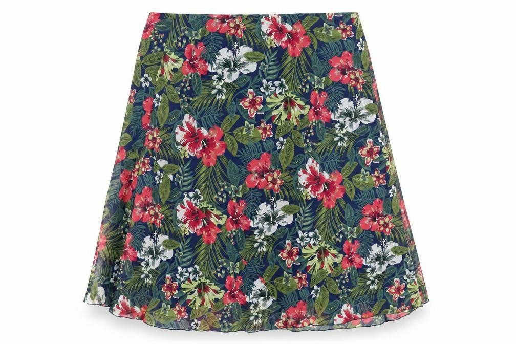 EWM Womens Multicoloured Floral Polyester A-Line Skirt Size 36 in