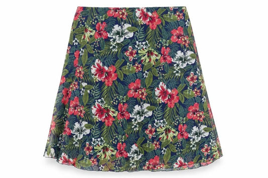 EWM Womens Multicoloured Floral Polyester A-Line Skirt Size 36 in