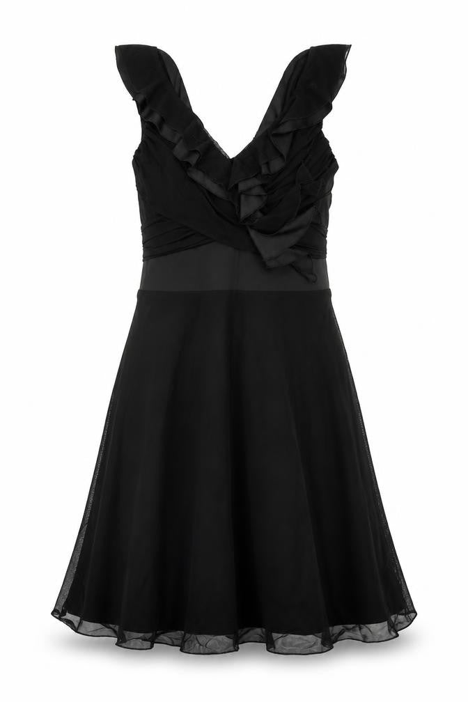 NEXT Womens Black Nylon Fit & Flare Size 12 V-Neck Pullover - Frill