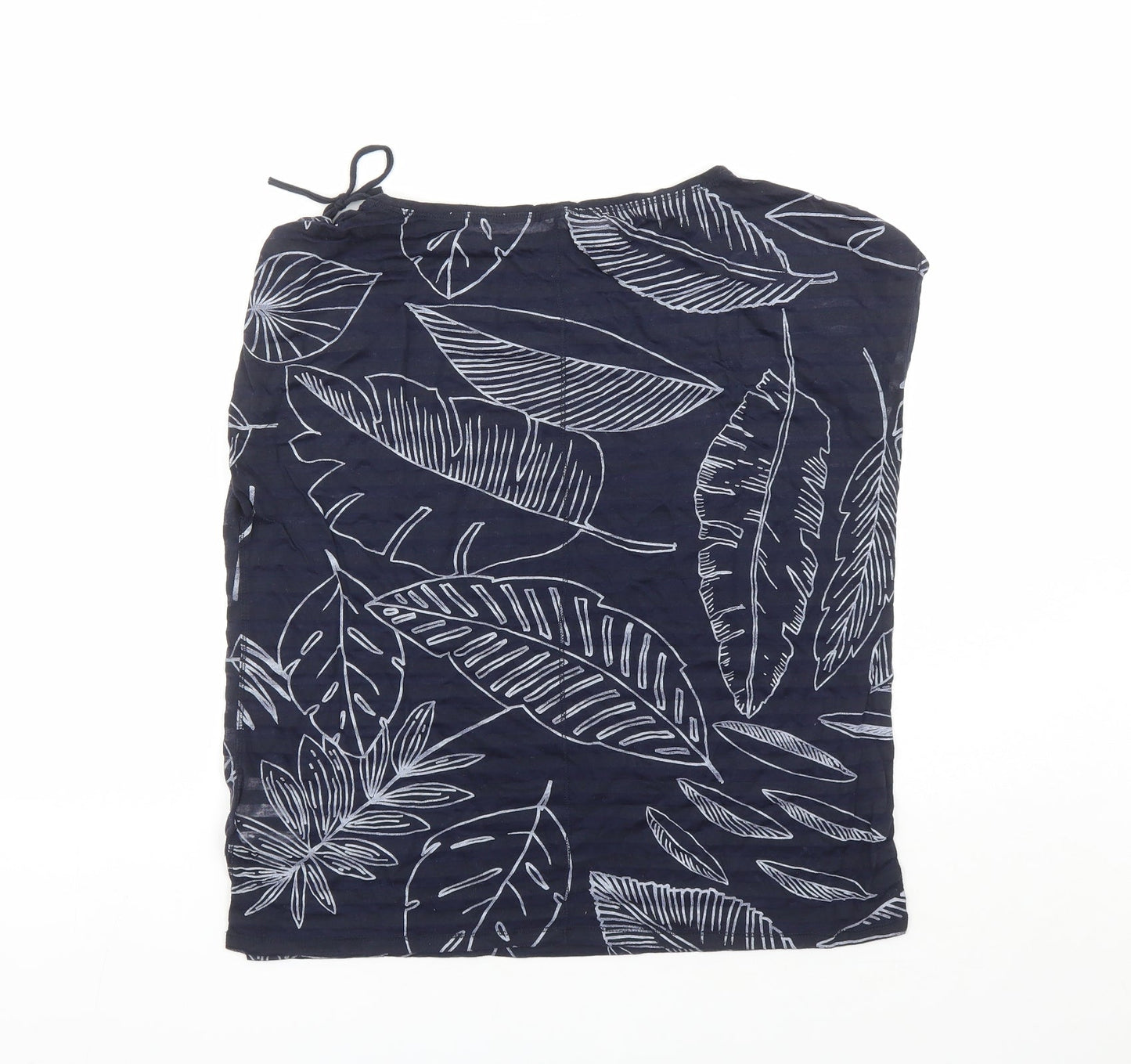 Gap Womens Blue Geometric Polyester Basic T-Shirt Size L Boat Neck