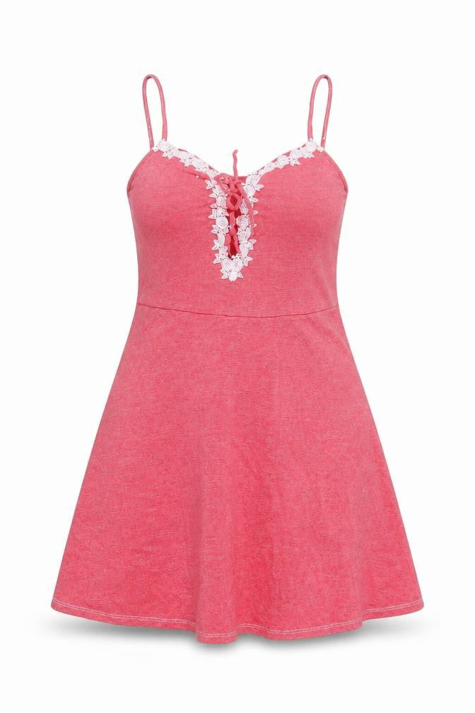 Divided by H&M Womens Red Viscose Fit & Flare Size 16 V-Neck Pullover