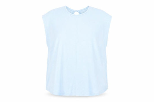 Marks & Spencer Womens Blue Polyester Basic T-Shirt Size 16 Round Neck Pullover