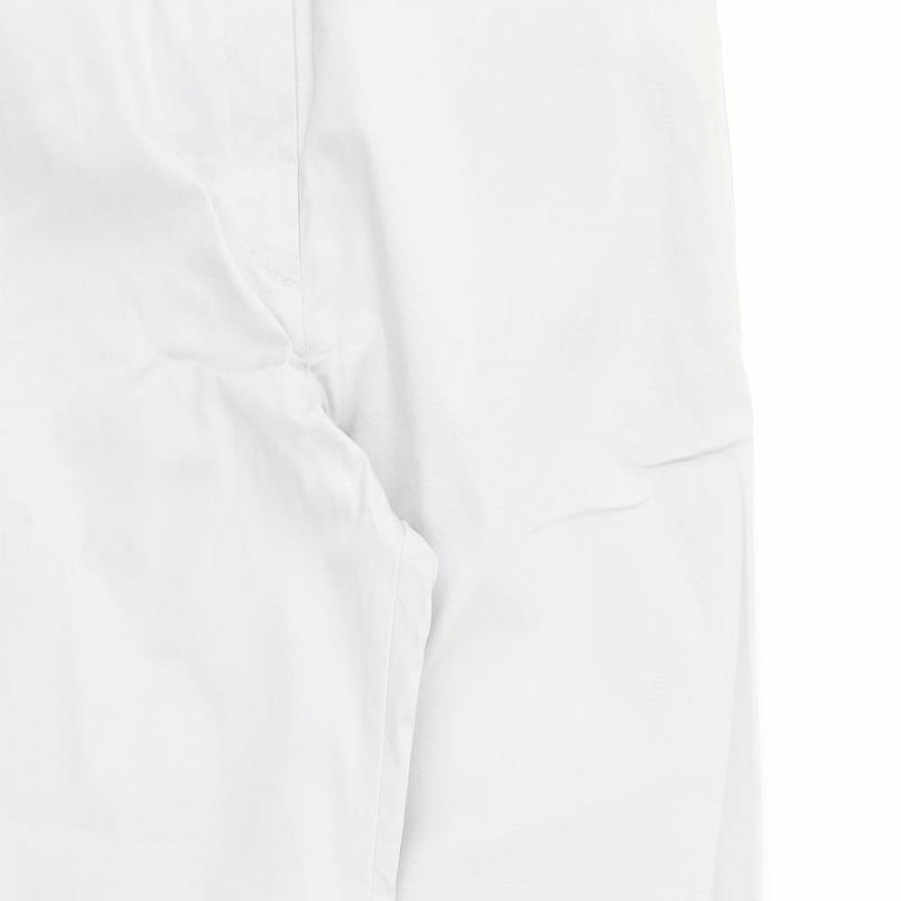 Marks and Spencer Womens Grey Cotton Chino Trousers Size 6 L26 in Regular Zip - Pockets