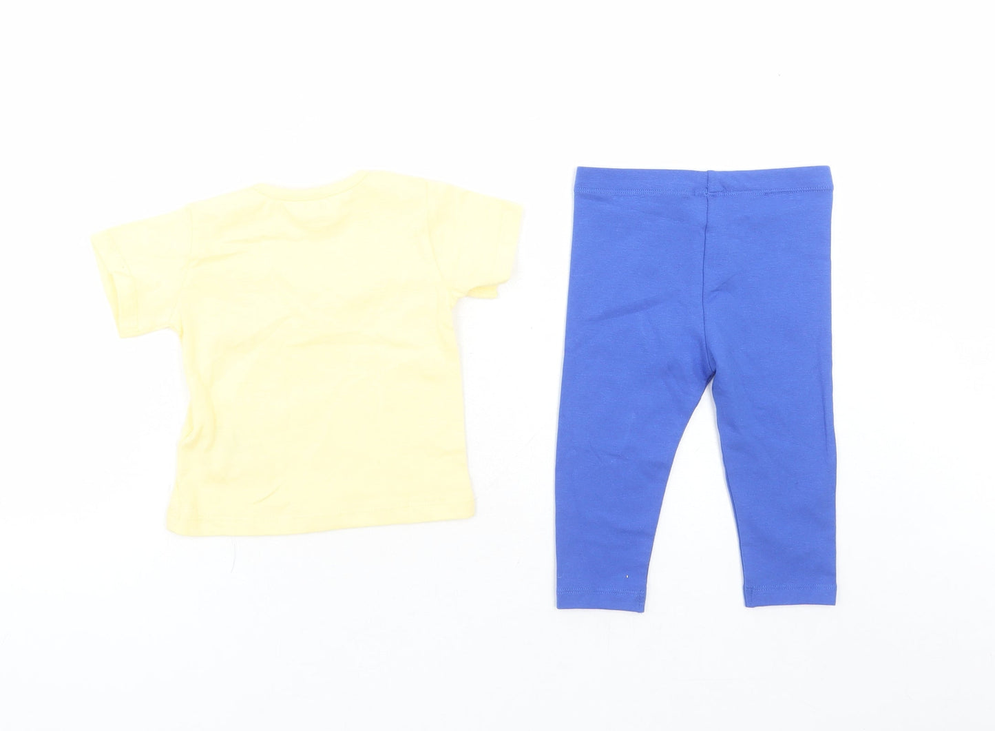 Marks and Spencer Girls Multicoloured Cotton Trousers Set Outfit/Set Size 0-3 Months Snap - Bring Your Own Sunshine