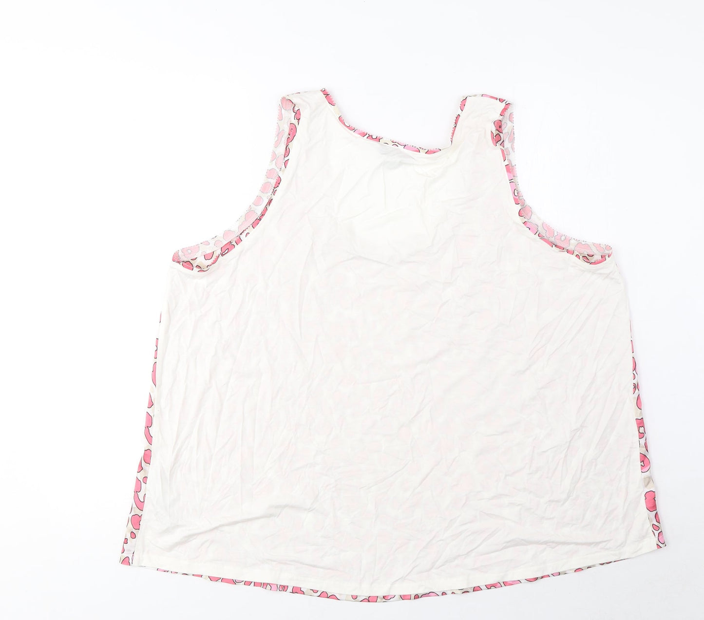 Marks and Spencer Womens Pink Animal Print Polyester Basic Tank Size 18 Scoop Neck