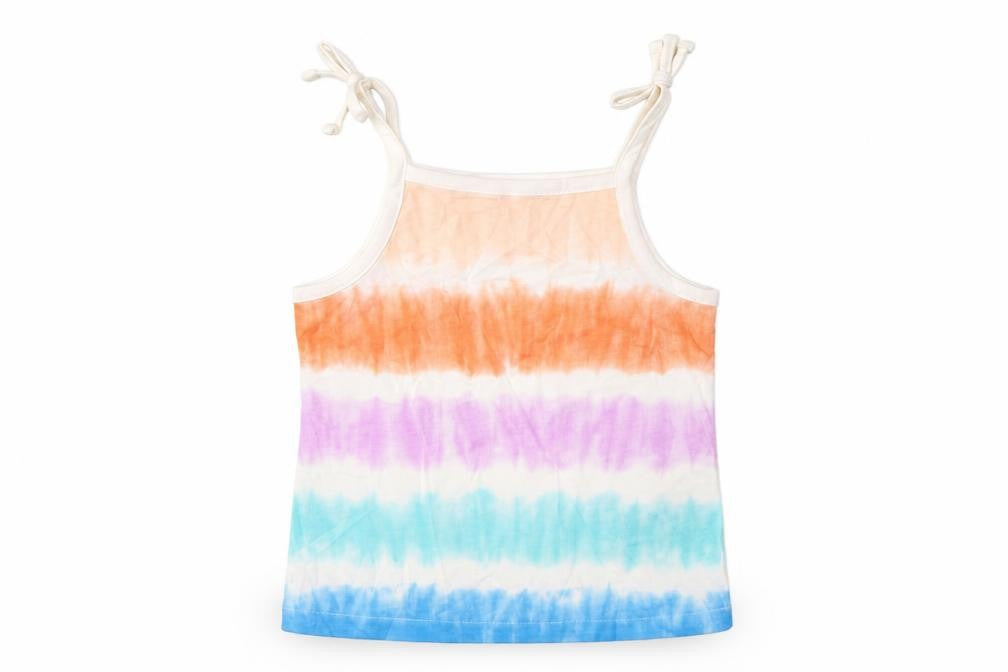 Marks & Spencer Girls Multicoloured Striped Cotton Camisole Tank Size 2-3 Years Square Neck Pullover