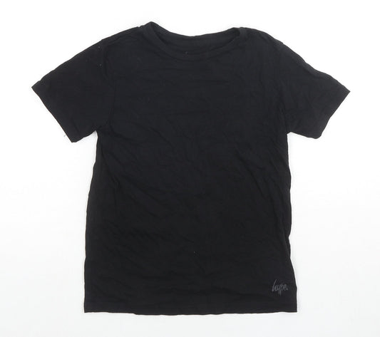 Hype Boys Black Polyester Basic T-Shirt Size 7-8 Years Round Neck Pullover