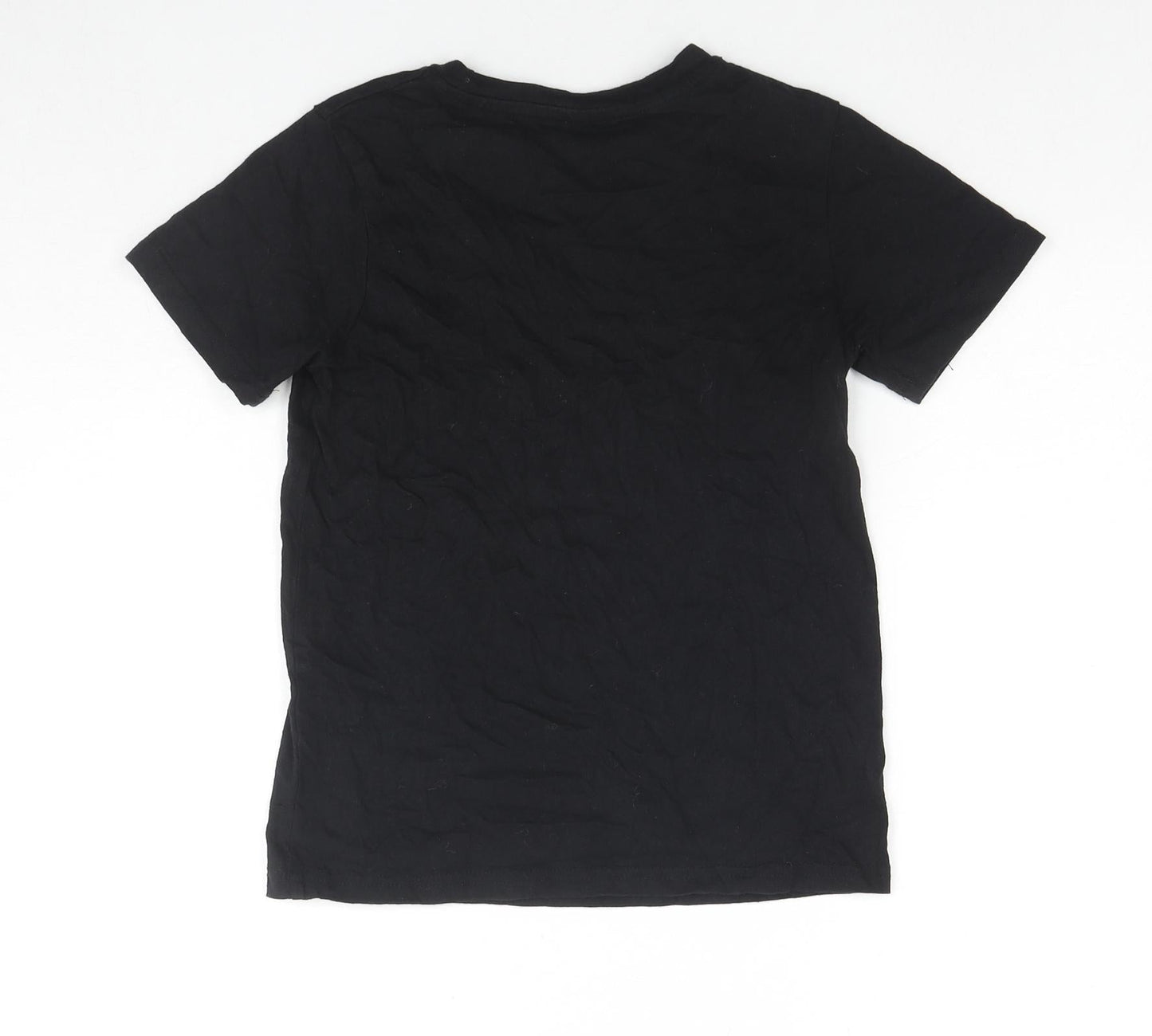 Hype Boys Black Polyester Basic T-Shirt Size 7-8 Years Round Neck Pullover