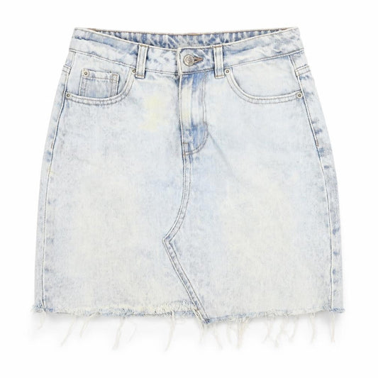 New Look Womens Blue Cotton A-Line Skirt Size 8 Zip