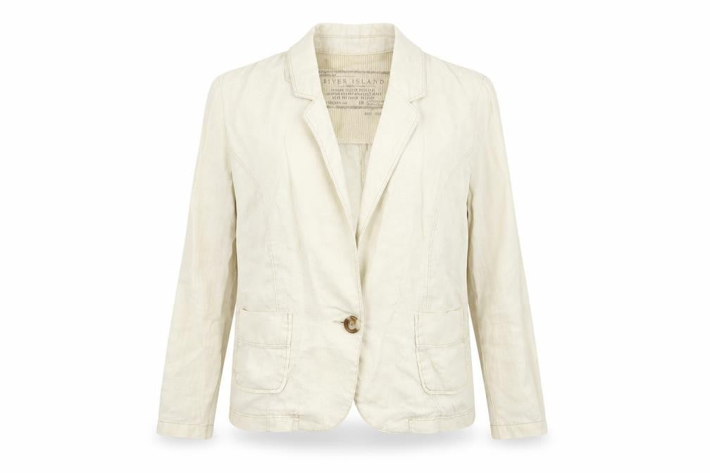 River Island Womens Ivory Jacket Size 10 Button