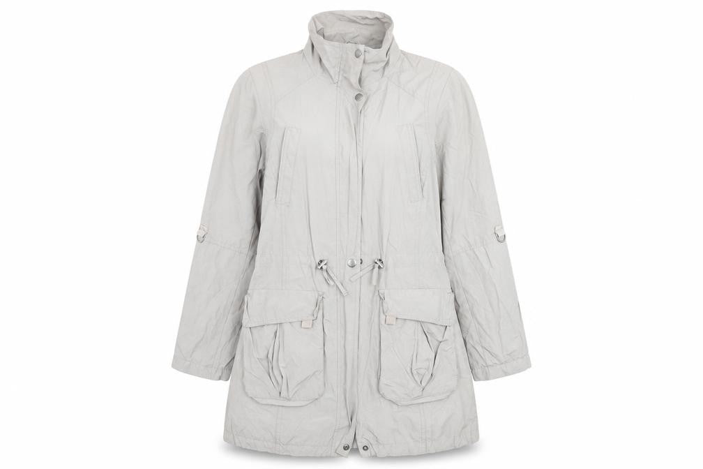 Indigo Womens Grey Anorak Coat Size 14 Zip - Drawstring Waist