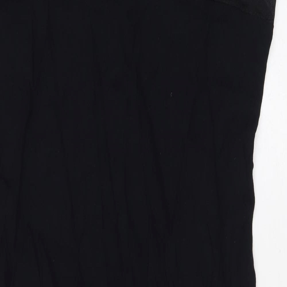 BHS Womens Black Viscose A-Line Size 14 Halter Zip