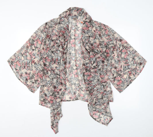Apricot Womens Pink Geometric Polyester Kimono Blouse Size M V-Neck
