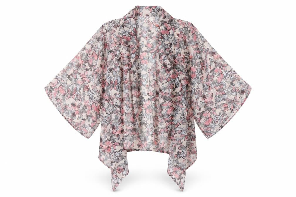 Apricot Womens Pink Geometric Polyester Kimono Blouse Size M V-Neck