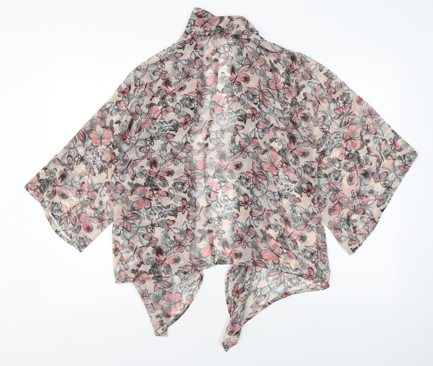 Apricot Womens Pink Geometric Polyester Kimono Blouse Size M V-Neck
