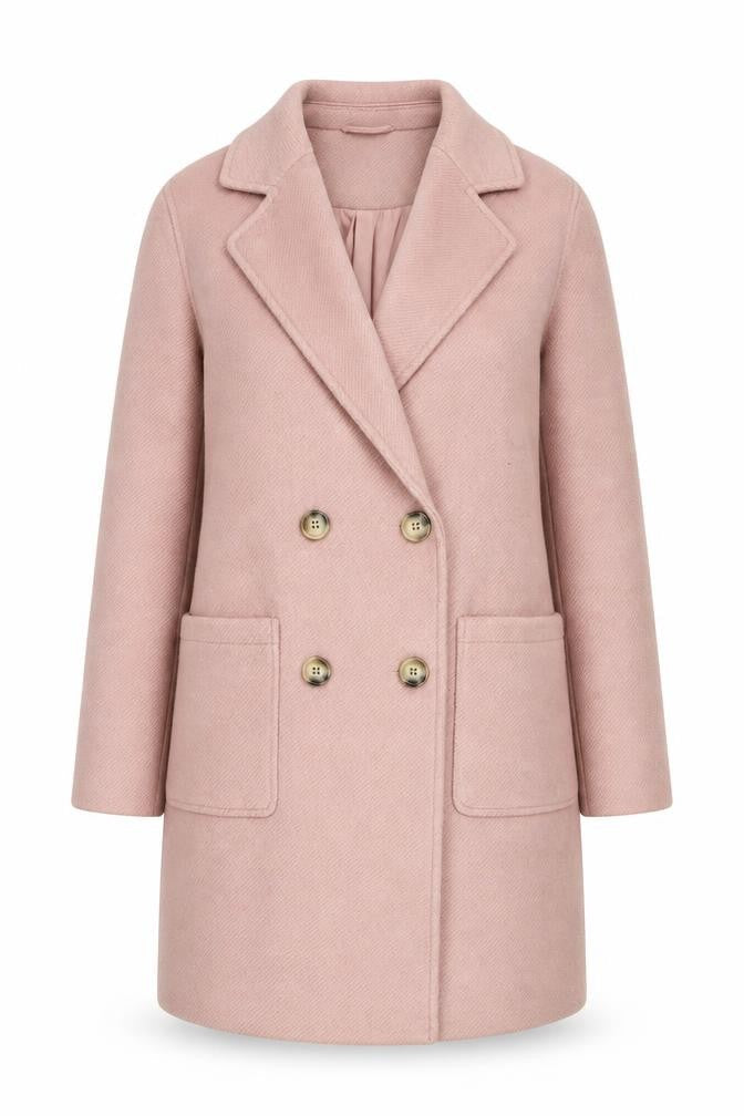 Marks and Spencer Womens Pink Overcoat Coat Size 8 Button