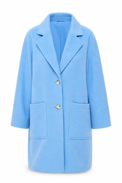 Marks and Spencer Womens Blue Overcoat Coat Size 10 Button