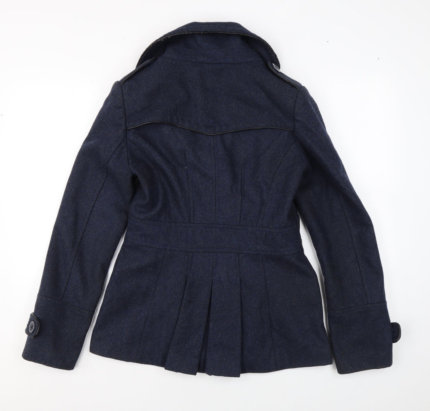Warehouse Womens Blue Overcoat Coat Size 10 Button