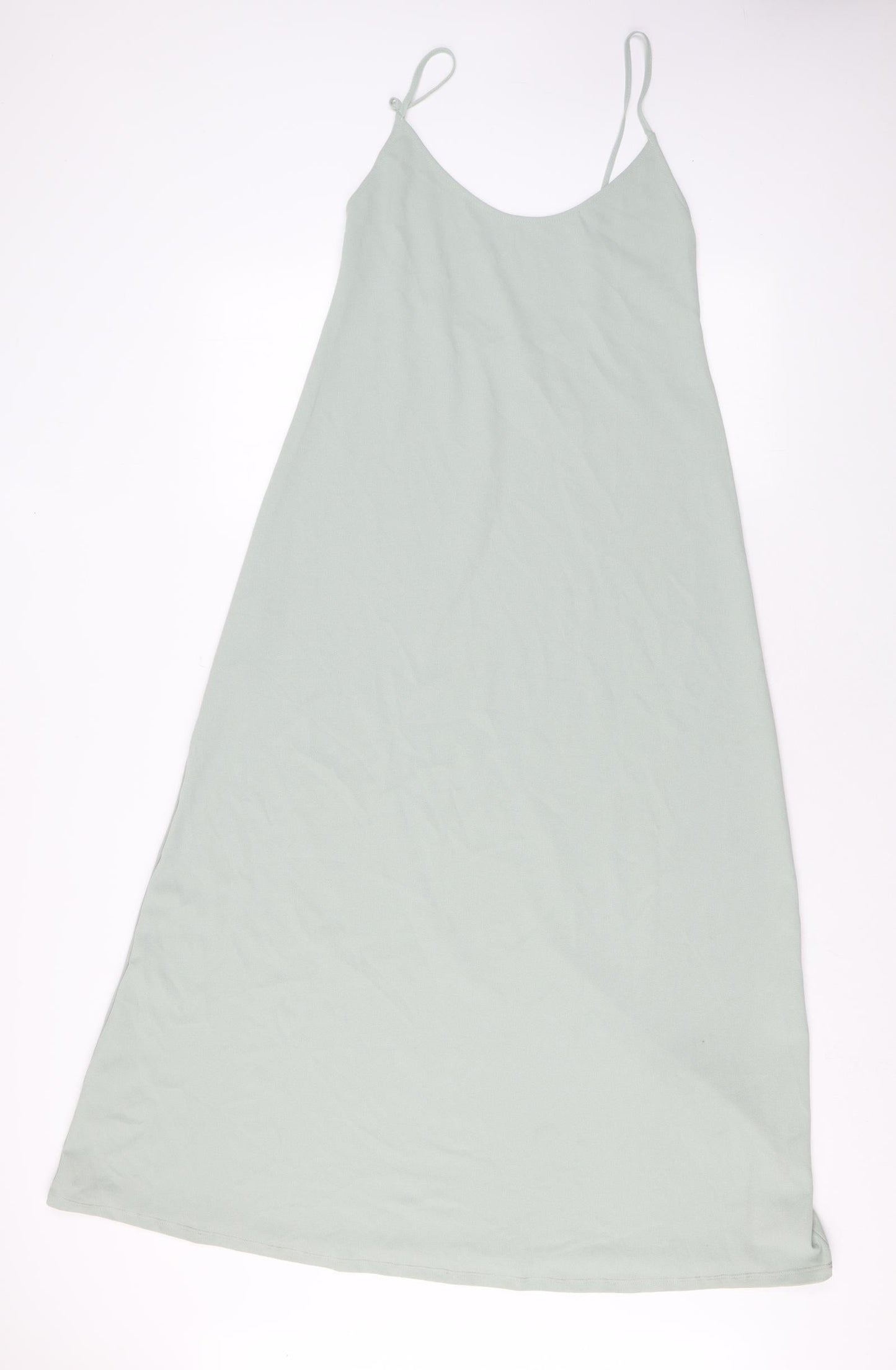 Zara Womens Green Polyester Maxi Size M Scoop Neck Pullover