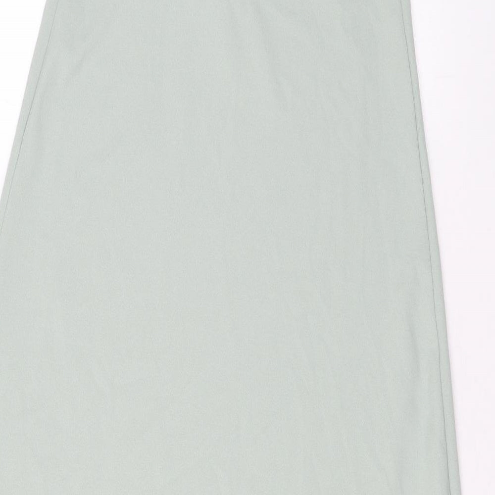 Zara Womens Green Polyester Maxi Size M Scoop Neck Pullover