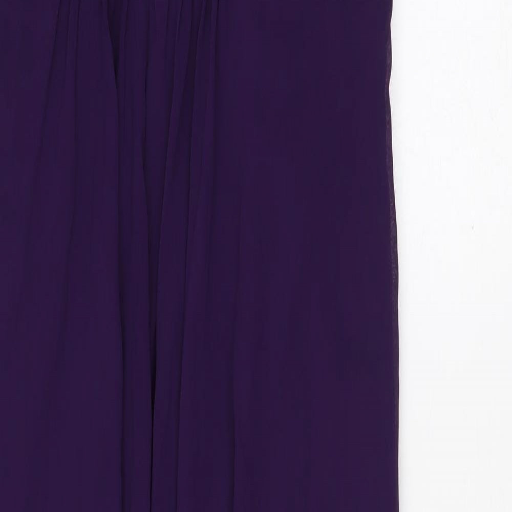 Ever Pretty Womens Purple Polyester Maxi Size 10 V-Neck Zip