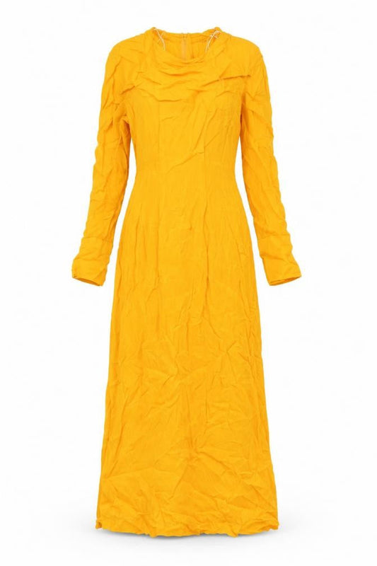 Zara Womens Yellow Viscose Maxi Size XS Round Neck Zip
