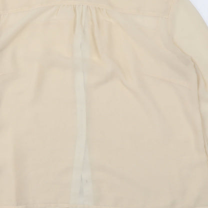 Marks & Spencer Womens Beige Polyester Basic Blouse Size 12 Collared - Diamanté