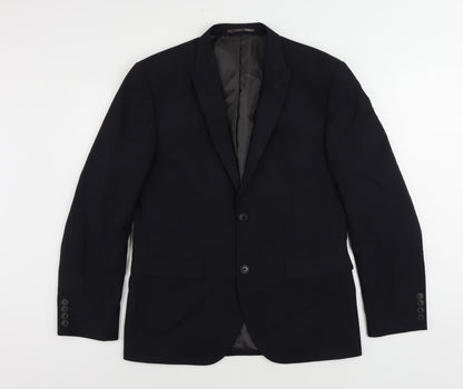 Next Mens Blue Polyester Jacket Suit Jacket Size 40 Regular