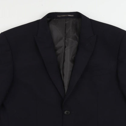 Next Mens Blue Polyester Jacket Suit Jacket Size 40 Regular