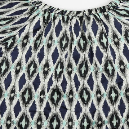 Marks & Spencer Womens Multicoloured Geometric Polyester Basic Blouse Size 8 Round Neck