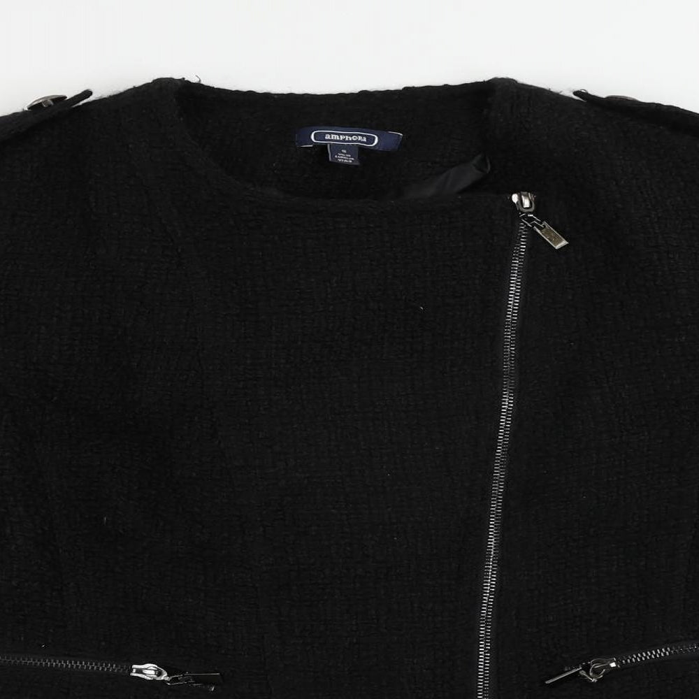 Amphora Womens Black Jacket Size S Zip