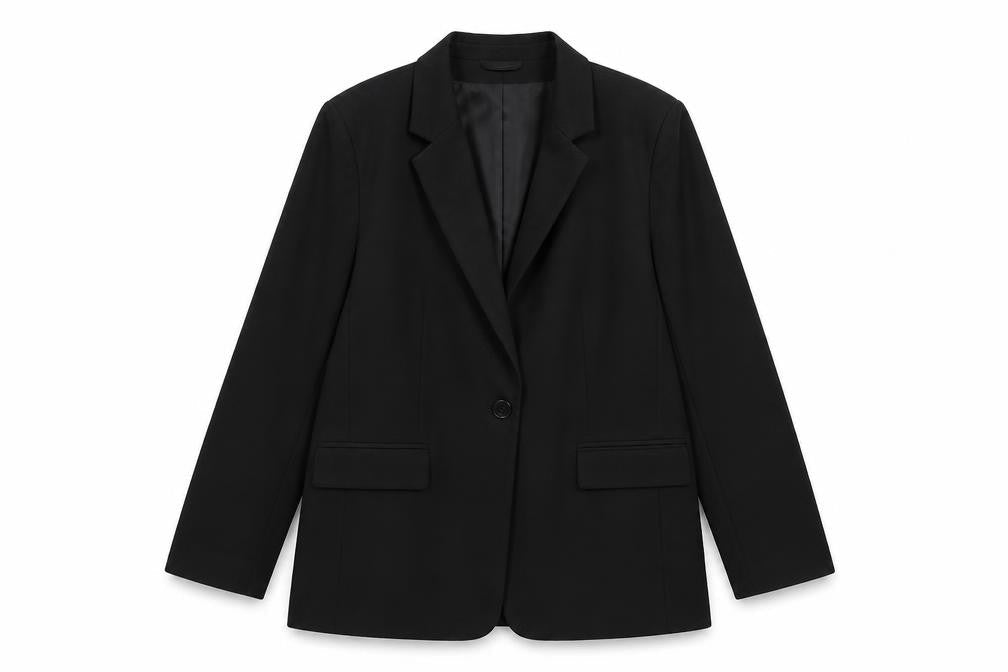 H&M Womens Black Jacket Blazer Size M Button