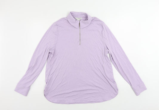 Autograph Womens Purple Modal Pullover Sweatshirt Size 16 Zip