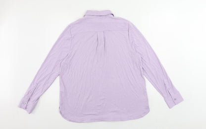 Back view of Autograph women’s purple modal pullover sweatshirt, size UK 16, zip