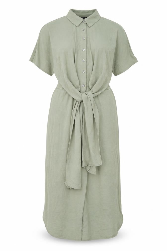 Marks and Spencer Womens Green Polyester Shirt Dress Size 8 Collared Button