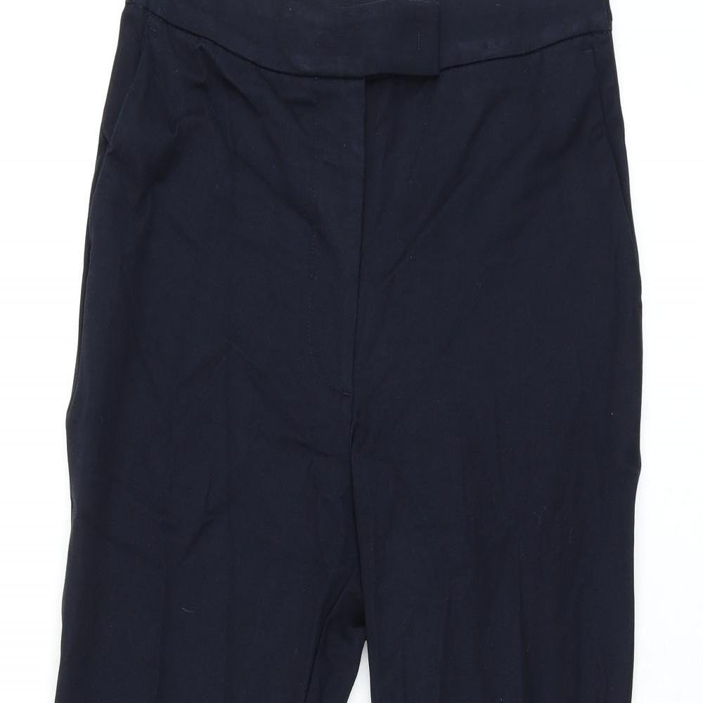 Marks and Spencer Womens Black Viscose Trousers Size 10 L24.5 in Regular Zip