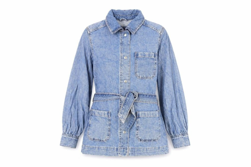 Marks & Spencer Womens Blue Jacket Size 8 Snap - Belted
